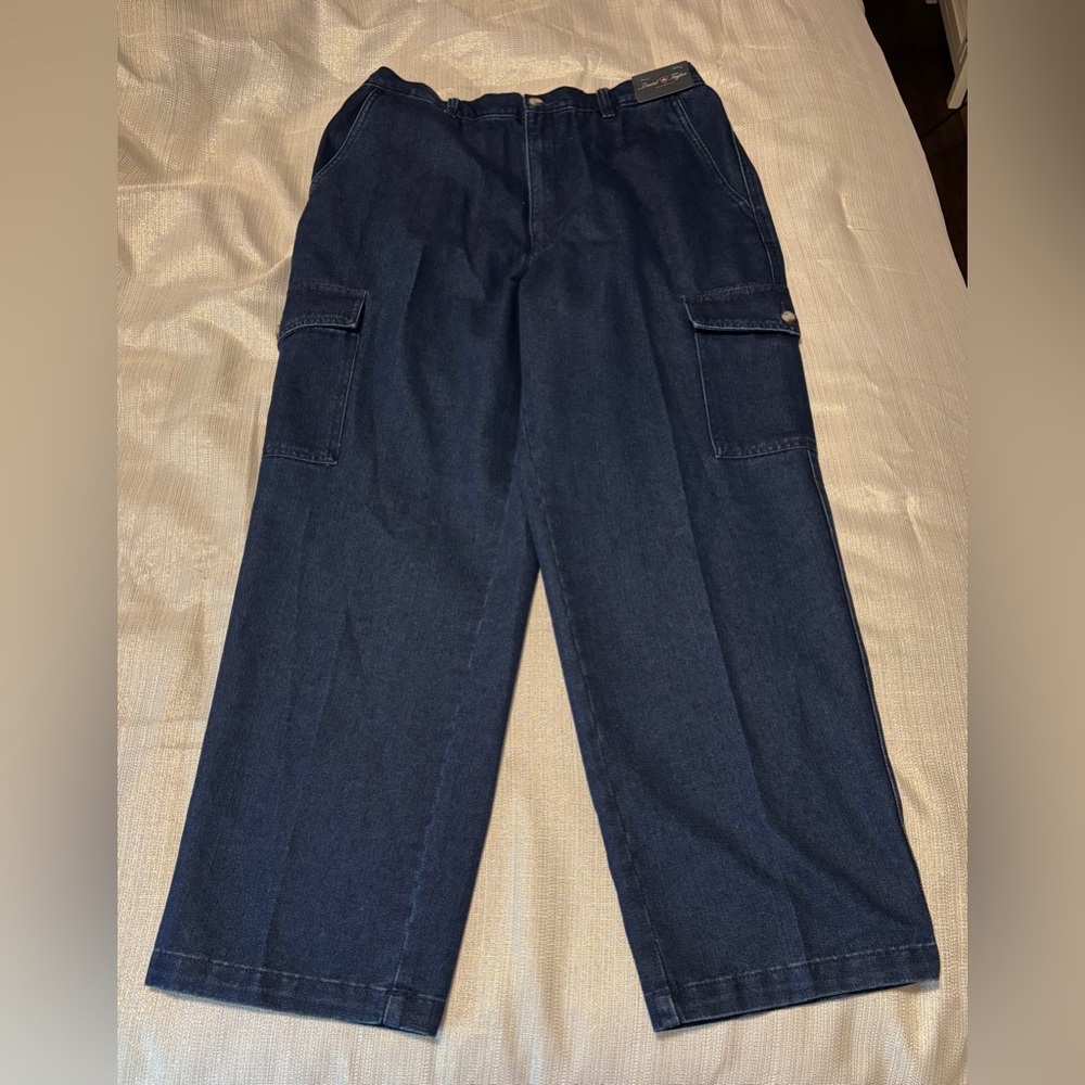 David Taylor Blue Cargo Pants Straight Leg Classic Fit W36/L29